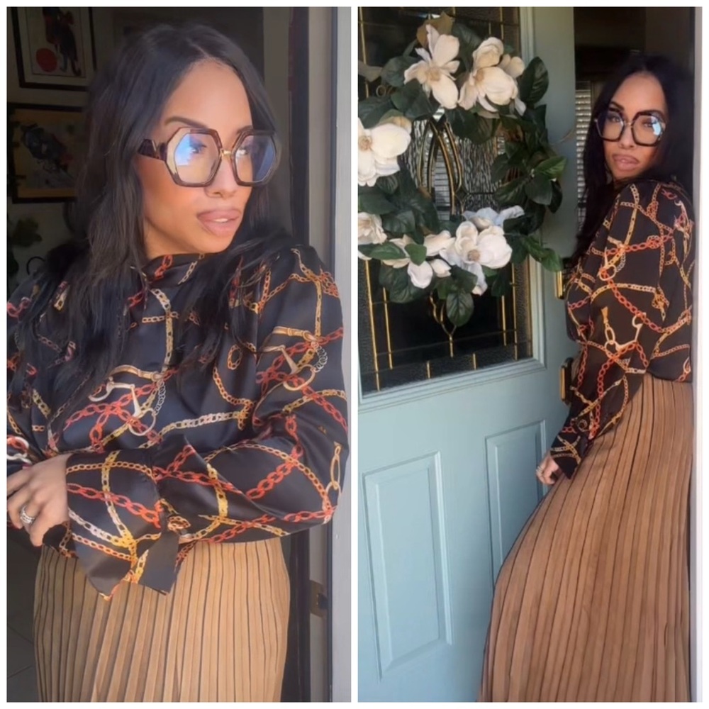 Chain Print Blouse-SY